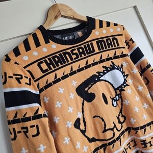 Chainsaw Man Crunchy Roll Orange Graphic Crewneck Sweater by BoxLunch
